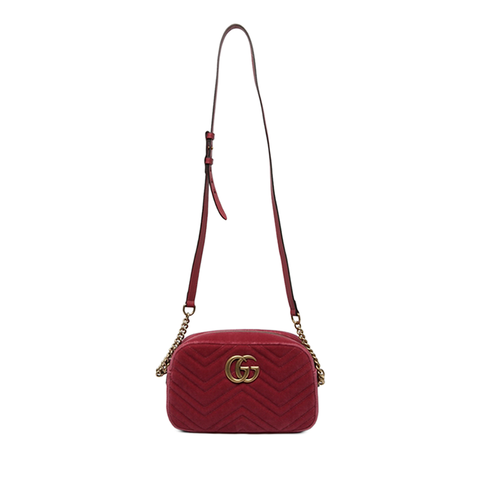 Pre-Loved Gucci Small GG Marmont Matelasse Velvet Crossbody